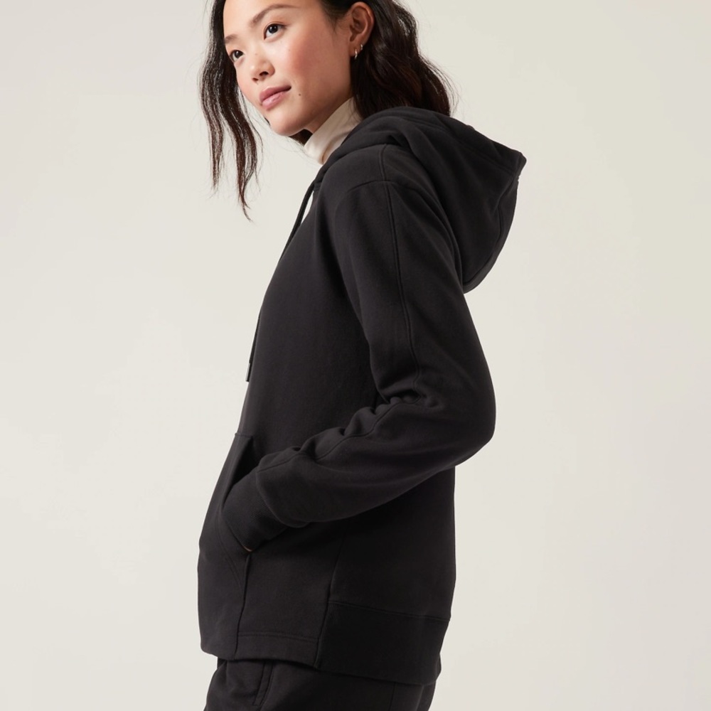 NWT Athleta Black Retroplush Tunic Hoodie - Picture 4 of 14